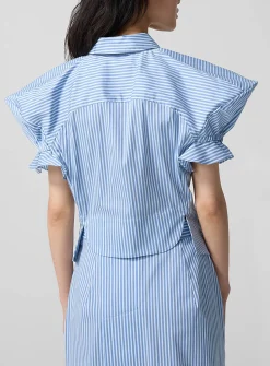 Gexy puff-sleeve striped shirt