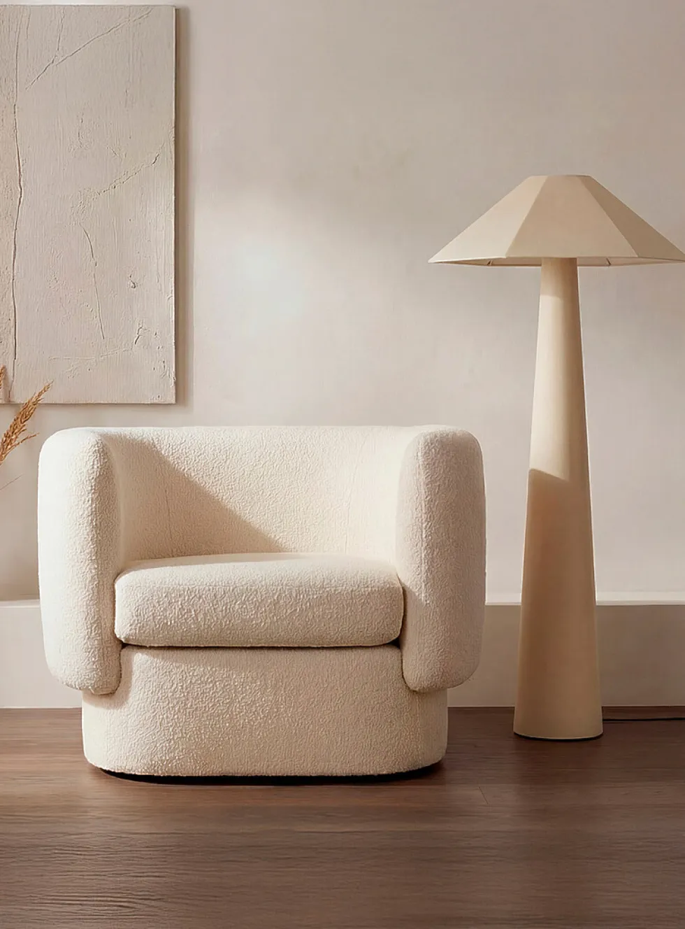 Gigi cream floor lamp