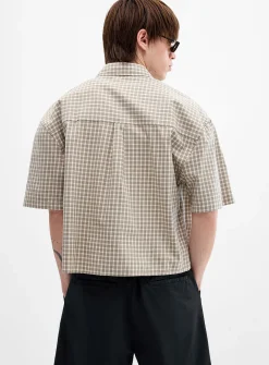 Gingham cropped shirt