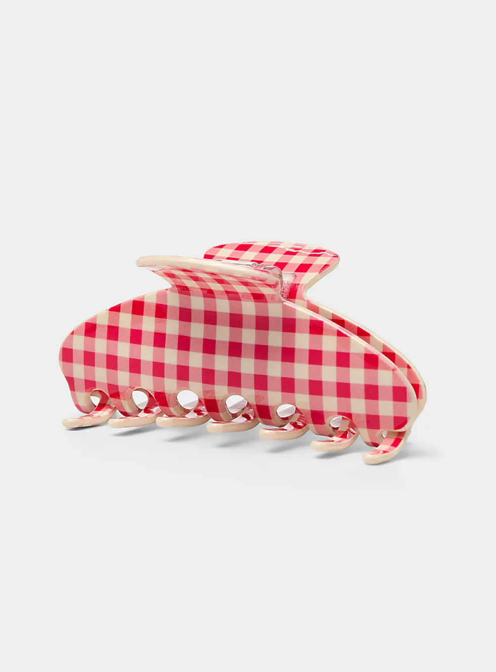 Gingham half-moon clip