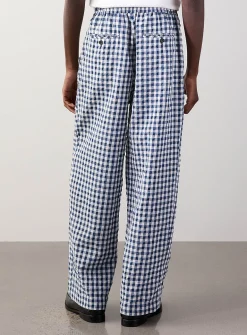 Gingham seersucker pant