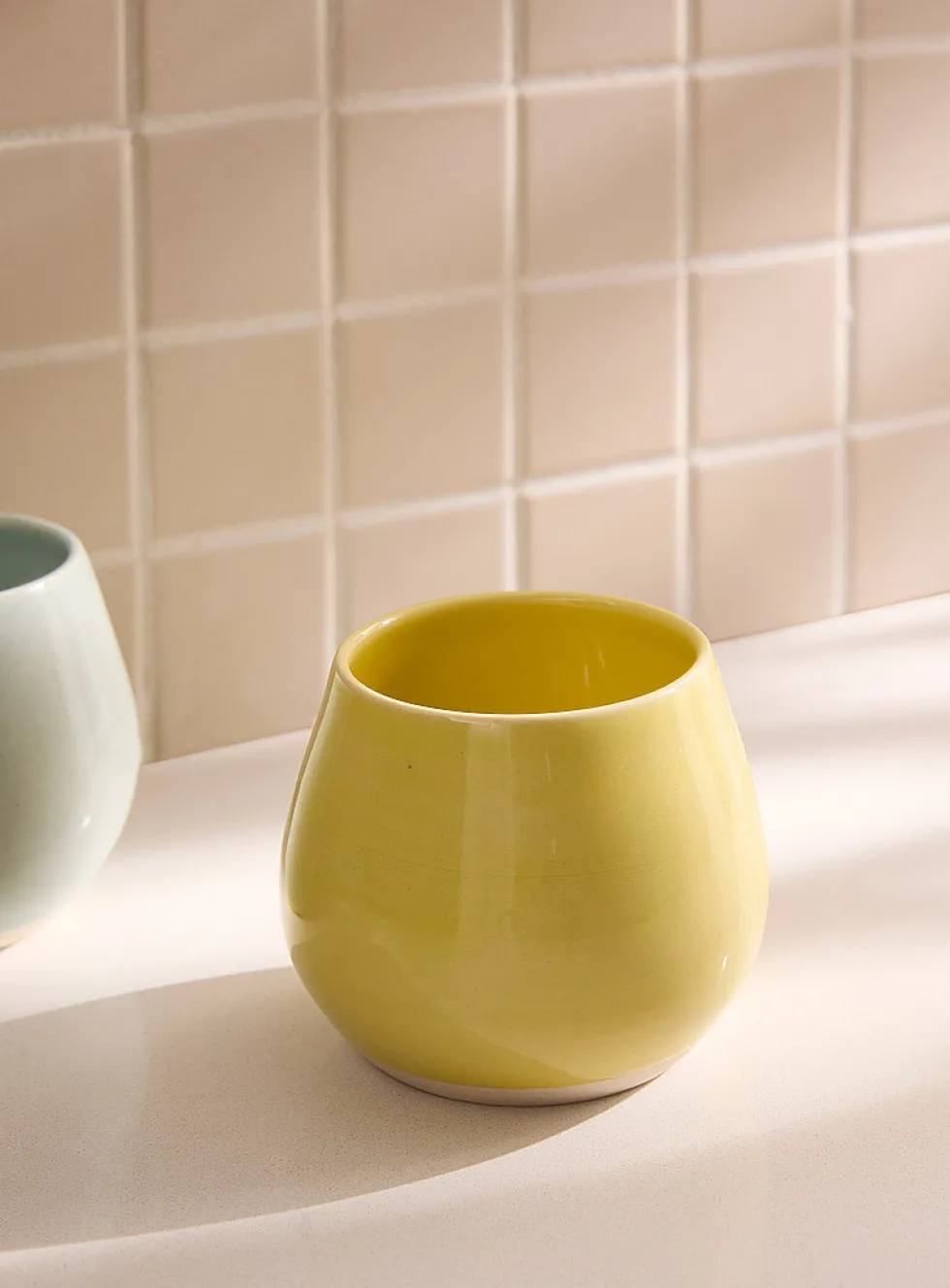 Glazed ceramic wine glass