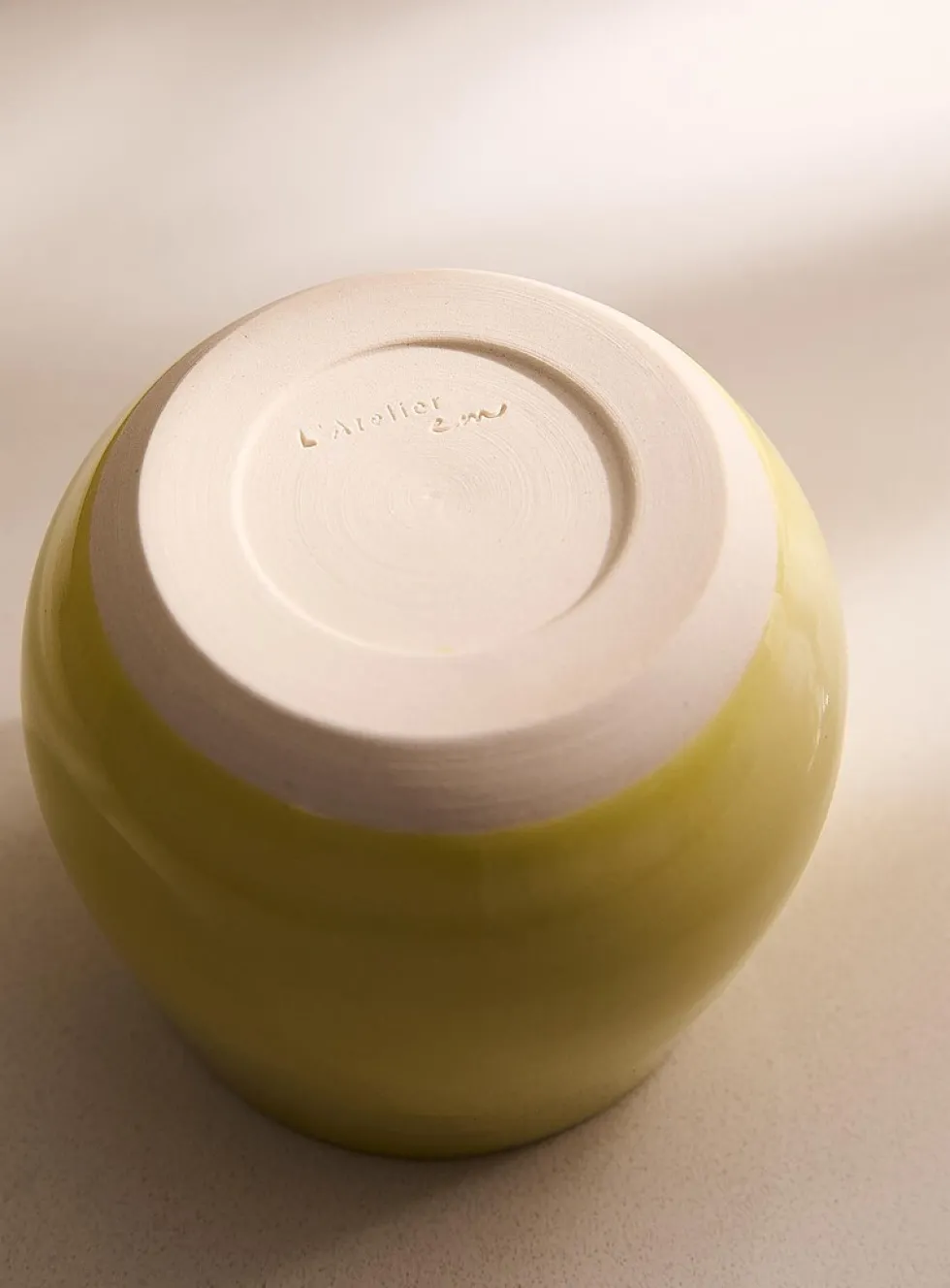 Glazed ceramic wine glass