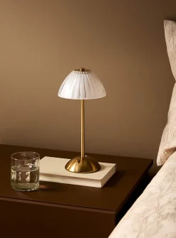 Gold base rechargeable touch table lamp