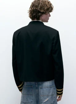 Gold frogging-detail officer jacket
