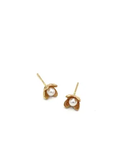 Gold Japanese lilac earrings