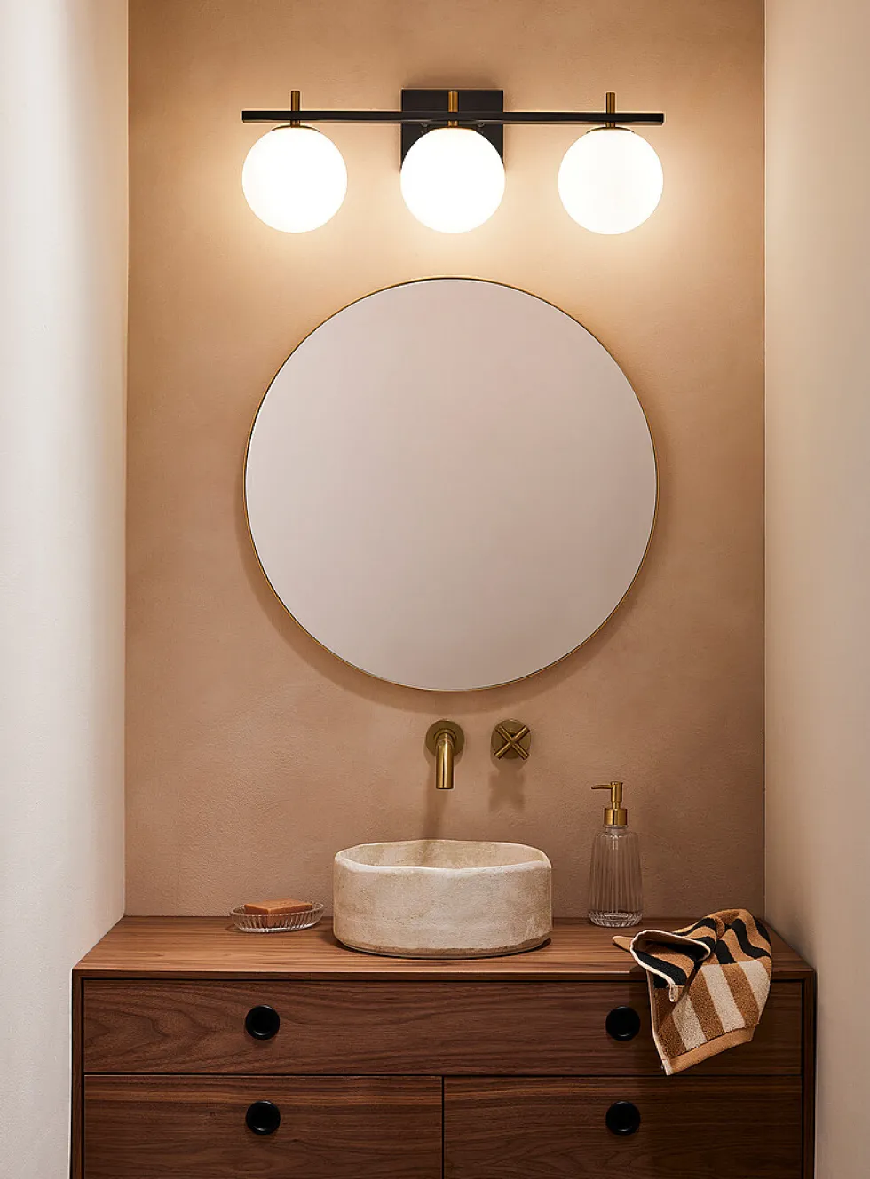 Golden accents frosted bubbles sconce