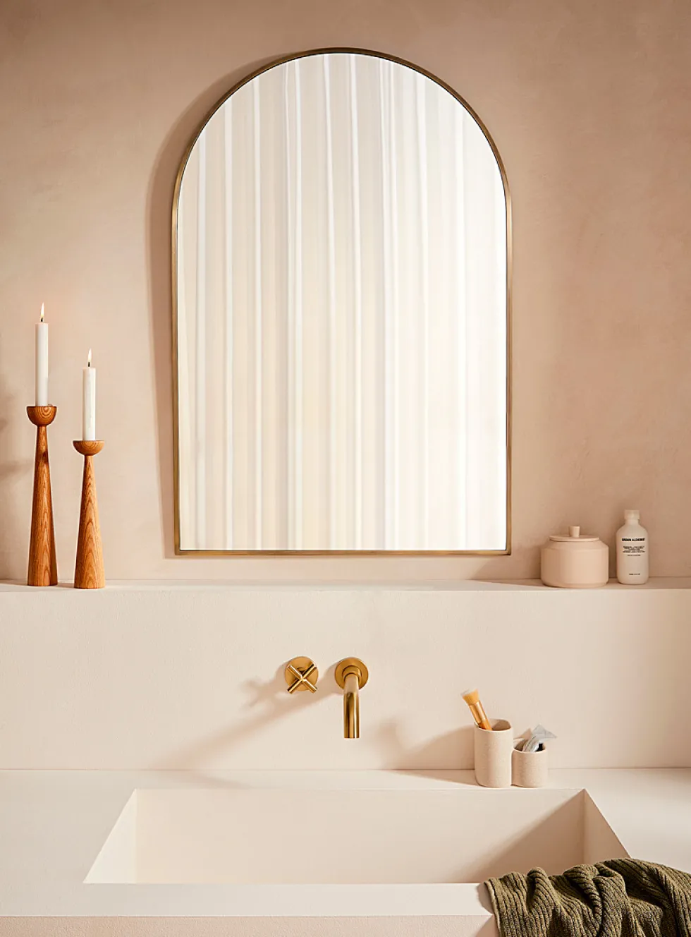 Golden arch sleek mirror
