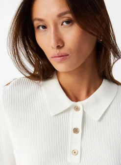 Golden buttons ribbed polo