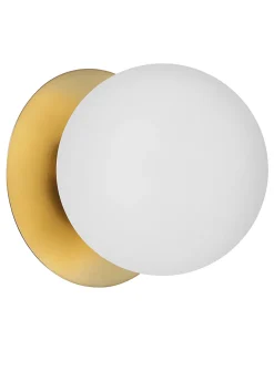 Golden celestial globe sconce