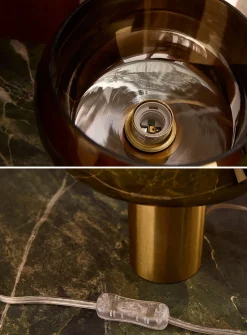 Golden cylinder table lamp