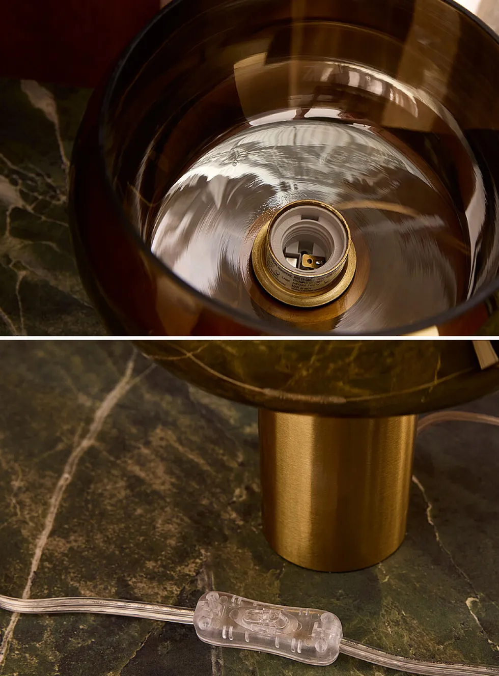 Golden cylinder table lamp