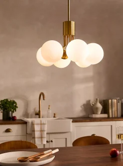 Golden floral ode hanging lamp