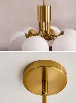 Golden floral ode hanging lamp