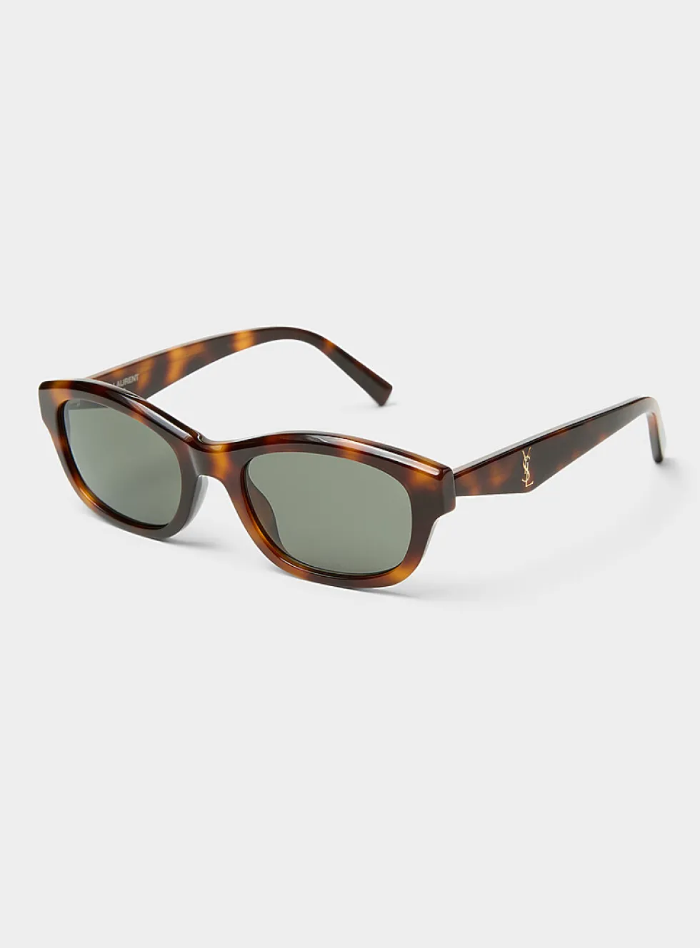 Golden logo rectangular sunglasses
