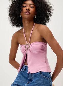 Golden sun halter cami