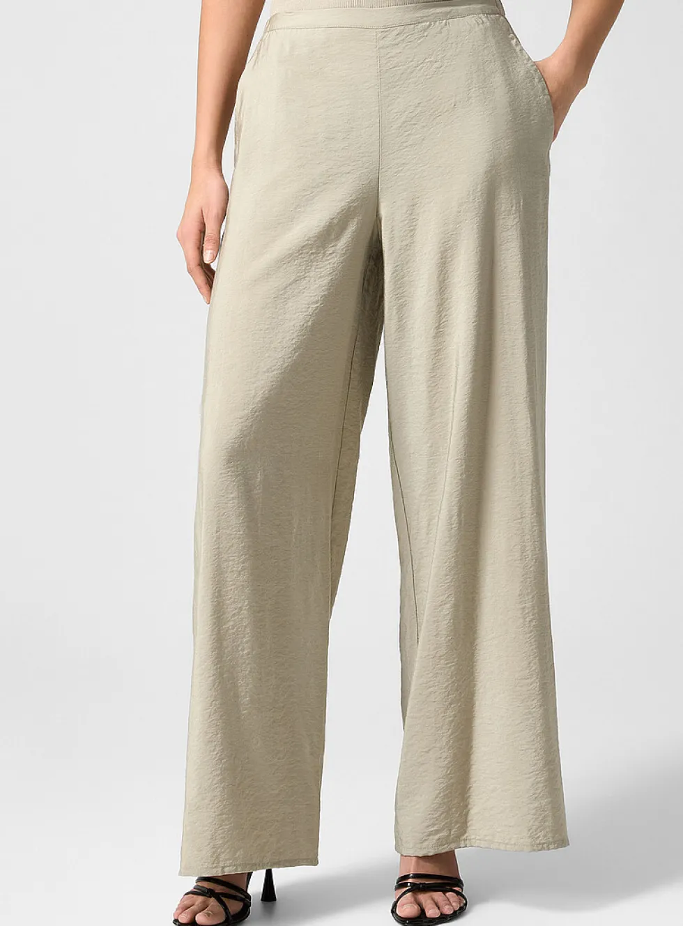 Hammered crepe pant