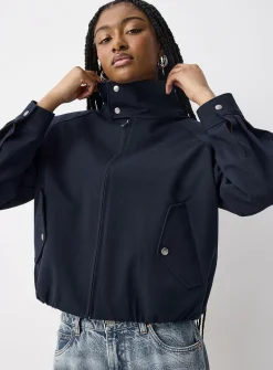 Harrington button-up collar jacket