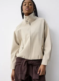 Harrington button-up collar jacket