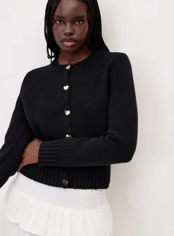 Heart buttons cardigan