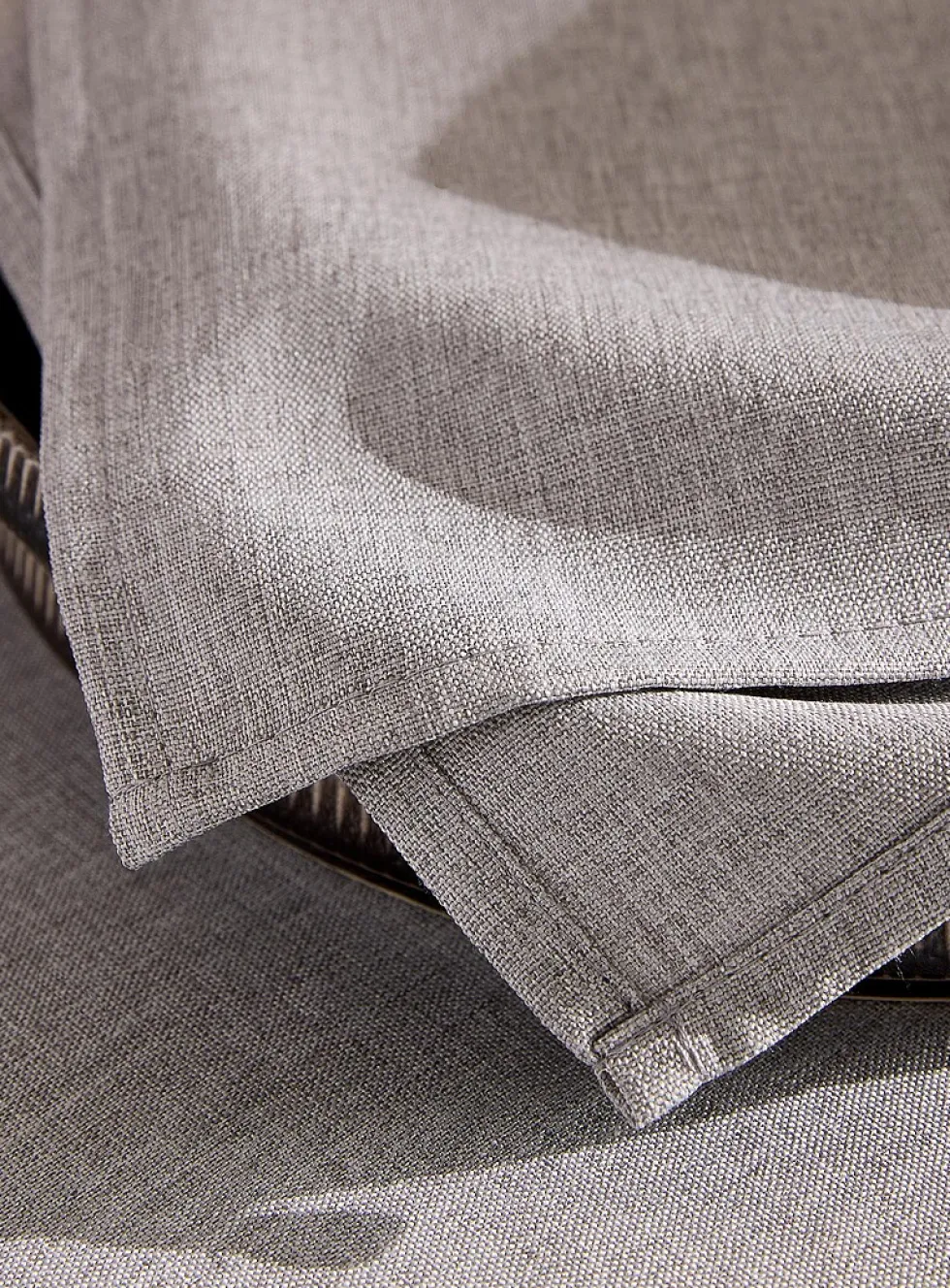 Heather grey jacquard napkins