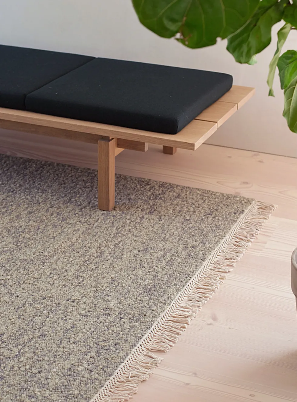 Heathered green artisanal rug