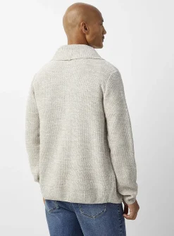 Heathered knit open cardigan