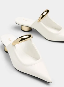 Helena gold accents cream mules