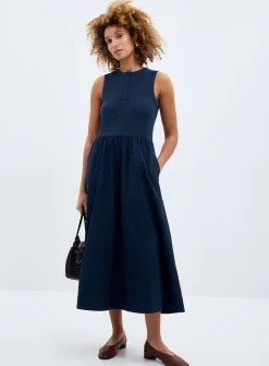 Henley mixed media dress