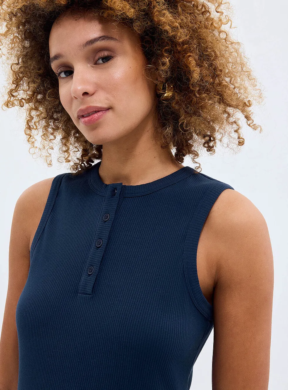 Henley mixed media dress