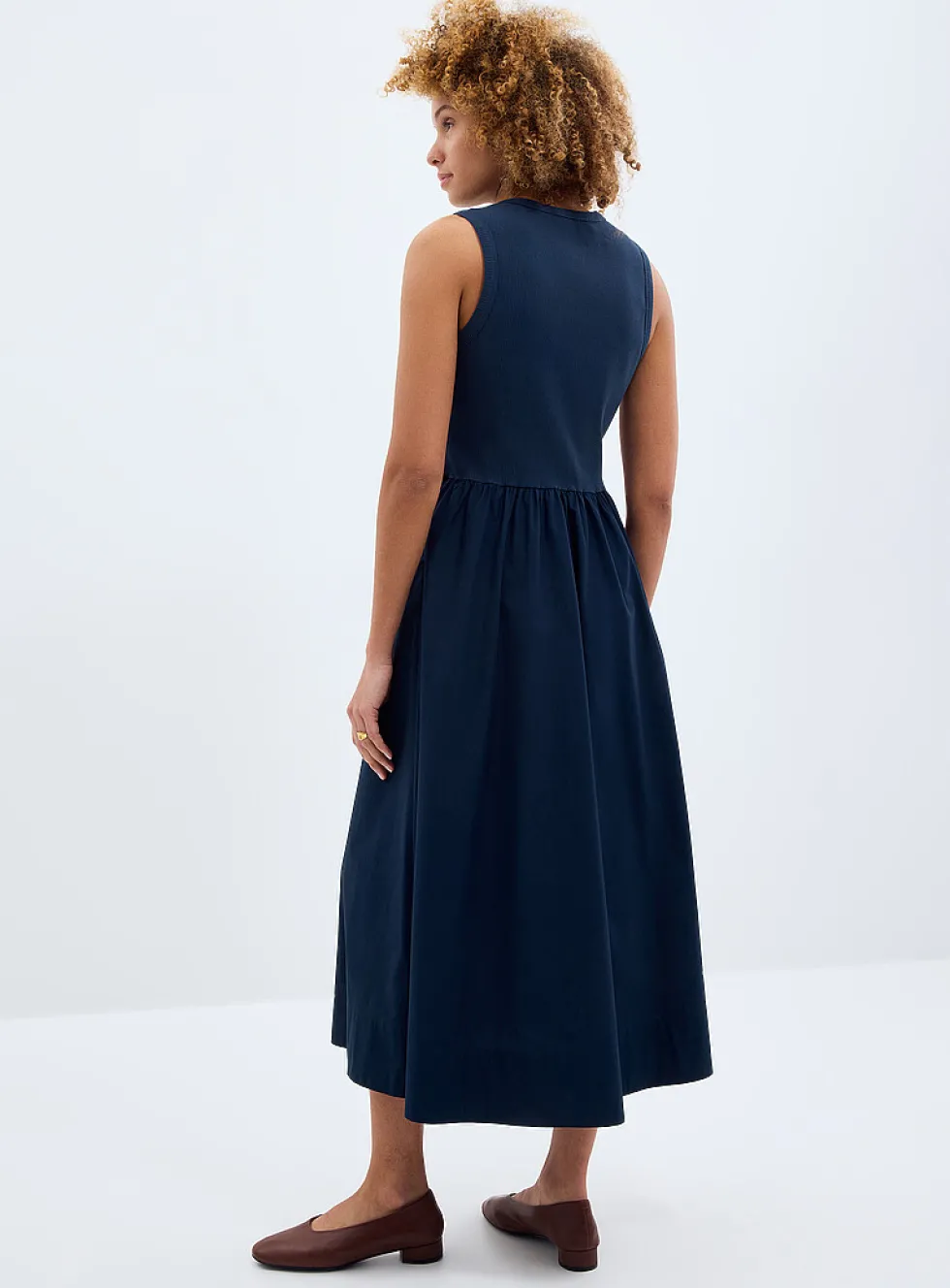 Henley mixed media dress