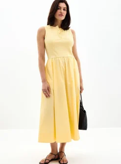 Henley mixed media dress