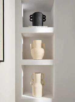Hercules black terracotta vase