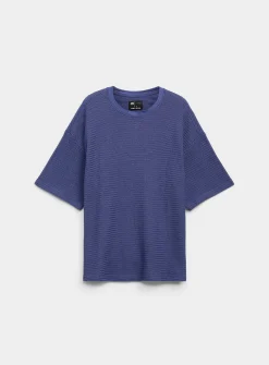 Herringbone textured knit T-shirt