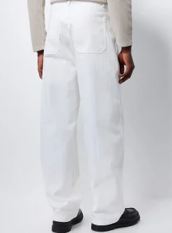 Herringbone weft white pant