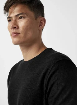 Herringbone-textured T-shirt