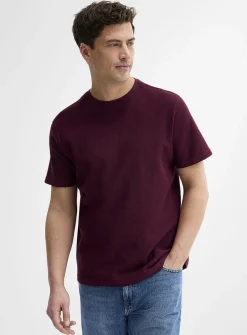 Herringbone-textured T-shirt