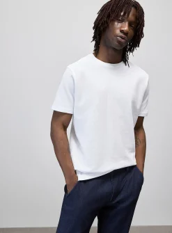 Herringbone-textured T-shirt