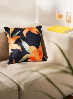 Hibiscus flowers removable-cover outdoor cushion