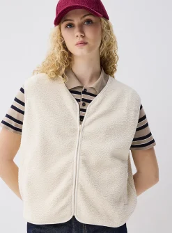 High-pile-fleece zipped vest