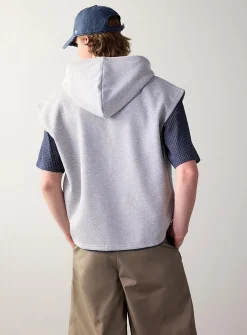 Hooded fleece zip-up vest