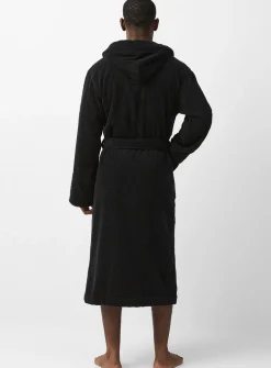 Hooded terry bathrobe