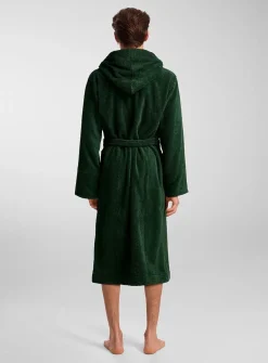 Hooded terry bathrobe