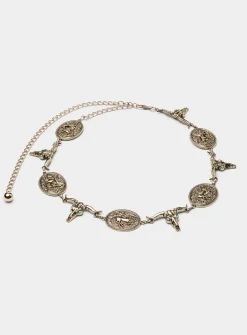 Horse and bull medallion belt