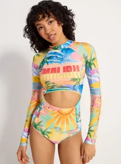Hotel Malibu zipped surfing one-piece
