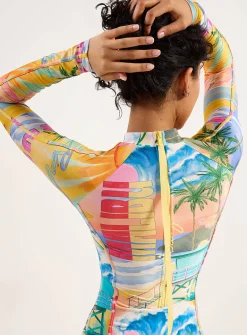 Hotel Malibu zipped surfing one-piece