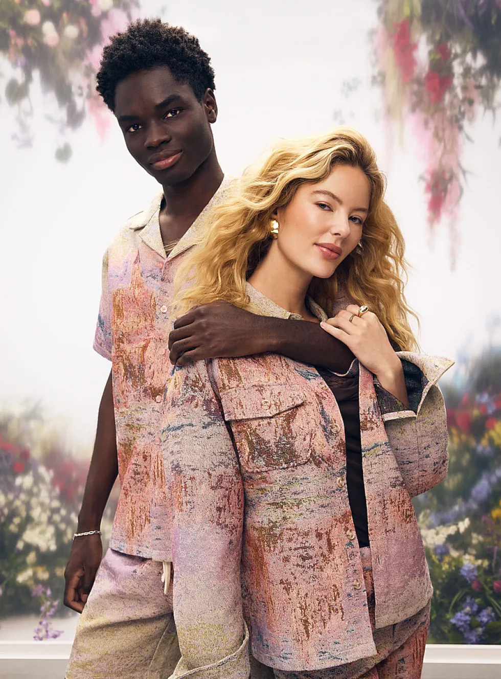 Impressionist painting jacquard jacket