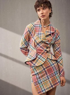 Infinity slanted tartan miniskirt