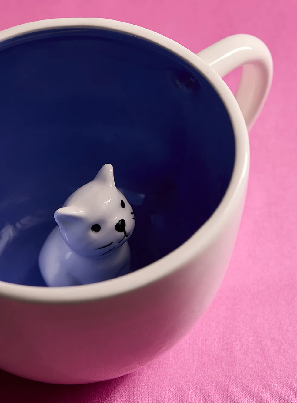 Inner 3D cat white mug
