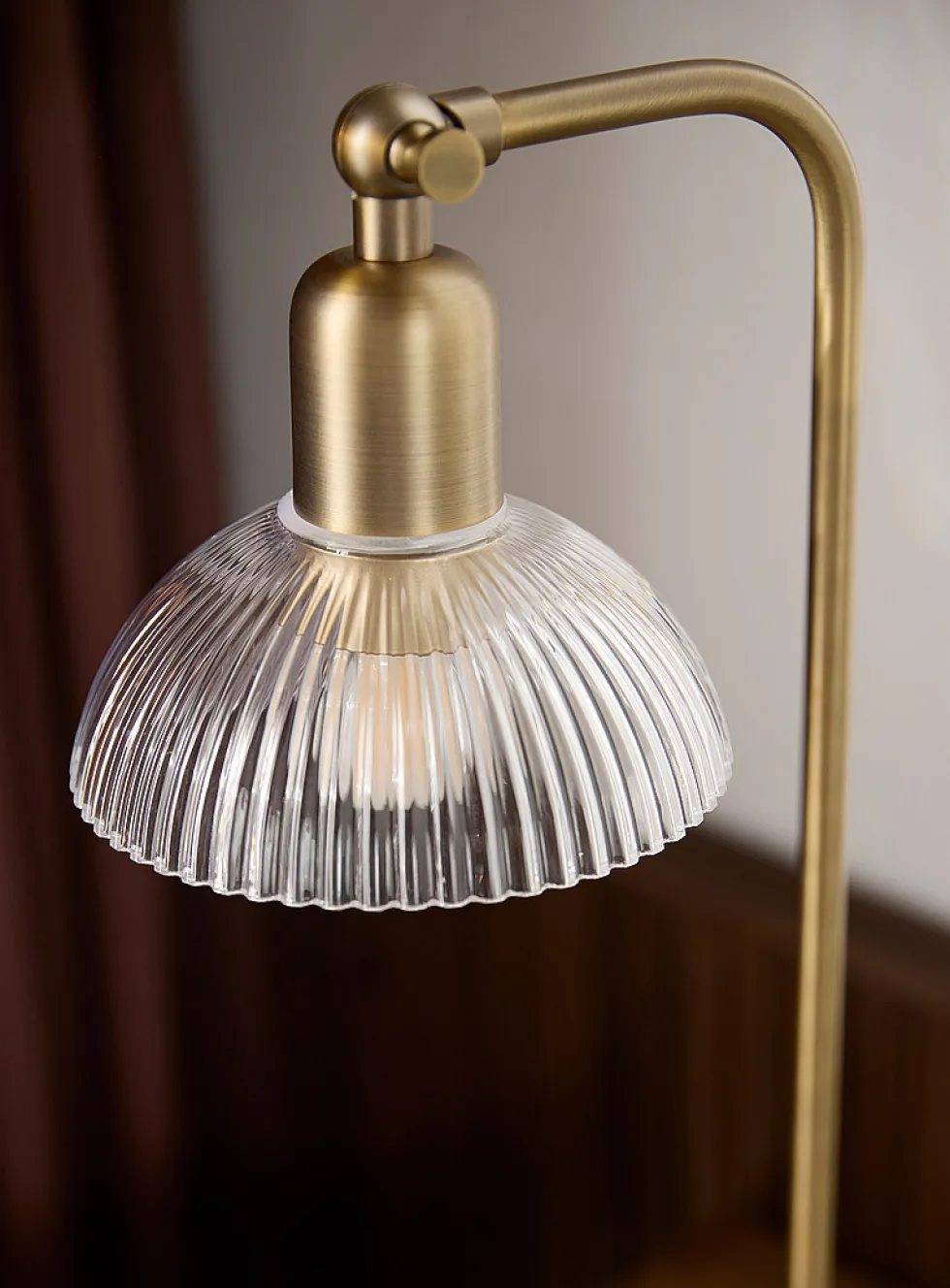 Iron and fluted-glass table lamp